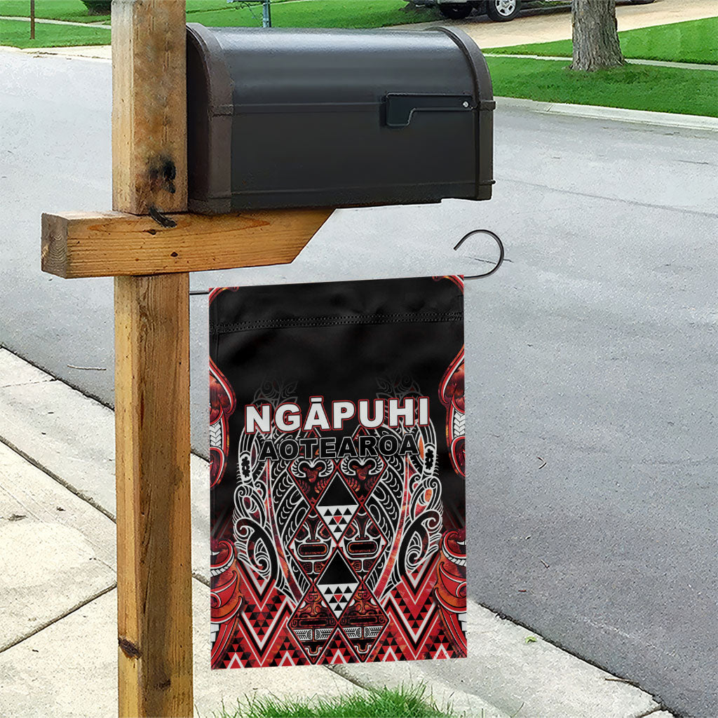 Aotearoa Ngapuhi Garden Flag Maori Red Tribal Paua Shell Pattern