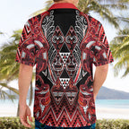 Aotearoa Ngapuhi Hawaiian Shirt Maori Red Tribal Paua Shell Pattern