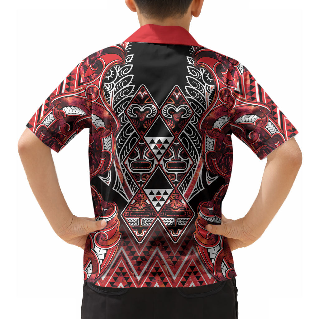 Aotearoa Ngapuhi Hawaiian Shirt Maori Red Tribal Paua Shell Pattern