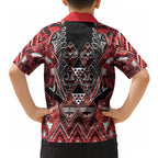 Aotearoa Ngapuhi Hawaiian Shirt Maori Red Tribal Paua Shell Pattern