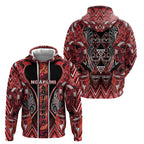 Aotearoa Ngapuhi Hoodie Maori Red Tribal Paua Shell Pattern