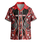 Aotearoa Ngapuhi Kid Hawaiian Shirt Maori Red Tribal Paua Shell Pattern