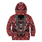 Aotearoa Ngapuhi Kid Hoodie Maori Red Tribal Paua Shell Pattern