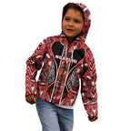 Aotearoa Ngapuhi Kid Hoodie Maori Red Tribal Paua Shell Pattern