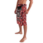 Aotearoa Ngapuhi Lavalava Maori Red Tribal Paua Shell Pattern