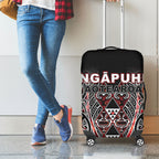 Aotearoa Ngapuhi Luggage Cover Maori Red Tribal Paua Shell Pattern