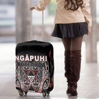 Aotearoa Ngapuhi Luggage Cover Maori Red Tribal Paua Shell Pattern
