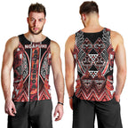 Aotearoa Ngapuhi Men Tank Top Maori Red Tribal Paua Shell Pattern
