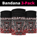 Aotearoa Ngapuhi Neck Gaiter Maori Red Tribal Paua Shell Pattern