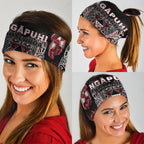 Aotearoa Ngapuhi Neck Gaiter Maori Red Tribal Paua Shell Pattern