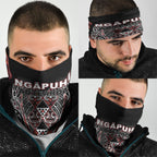Aotearoa Ngapuhi Neck Gaiter Maori Red Tribal Paua Shell Pattern