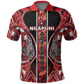 Aotearoa Ngapuhi Polo Shirt Maori Red Tribal Paua Shell Pattern