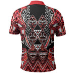 Aotearoa Ngapuhi Polo Shirt Maori Red Tribal Paua Shell Pattern