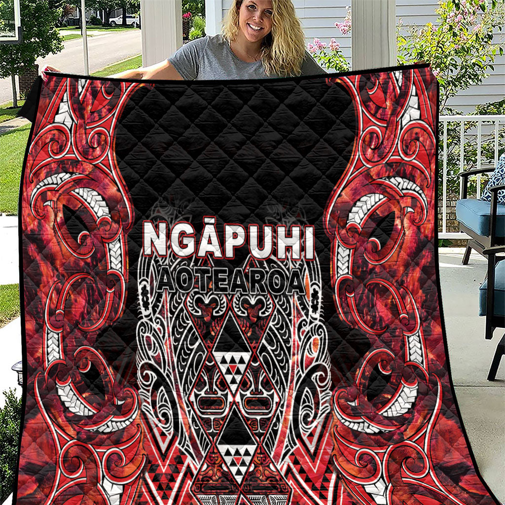Aotearoa Ngapuhi Quilt Maori Red Tribal Paua Shell Pattern
