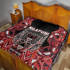 Aotearoa Ngapuhi Quilt Maori Red Tribal Paua Shell Pattern