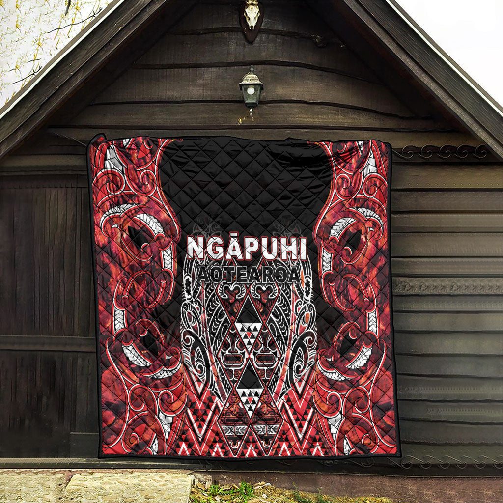 Aotearoa Ngapuhi Quilt Maori Red Tribal Paua Shell Pattern