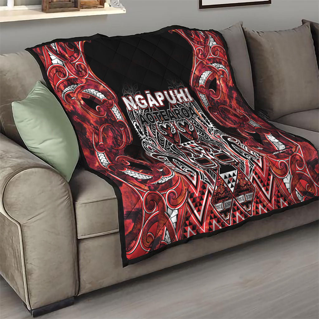Aotearoa Ngapuhi Quilt Maori Red Tribal Paua Shell Pattern