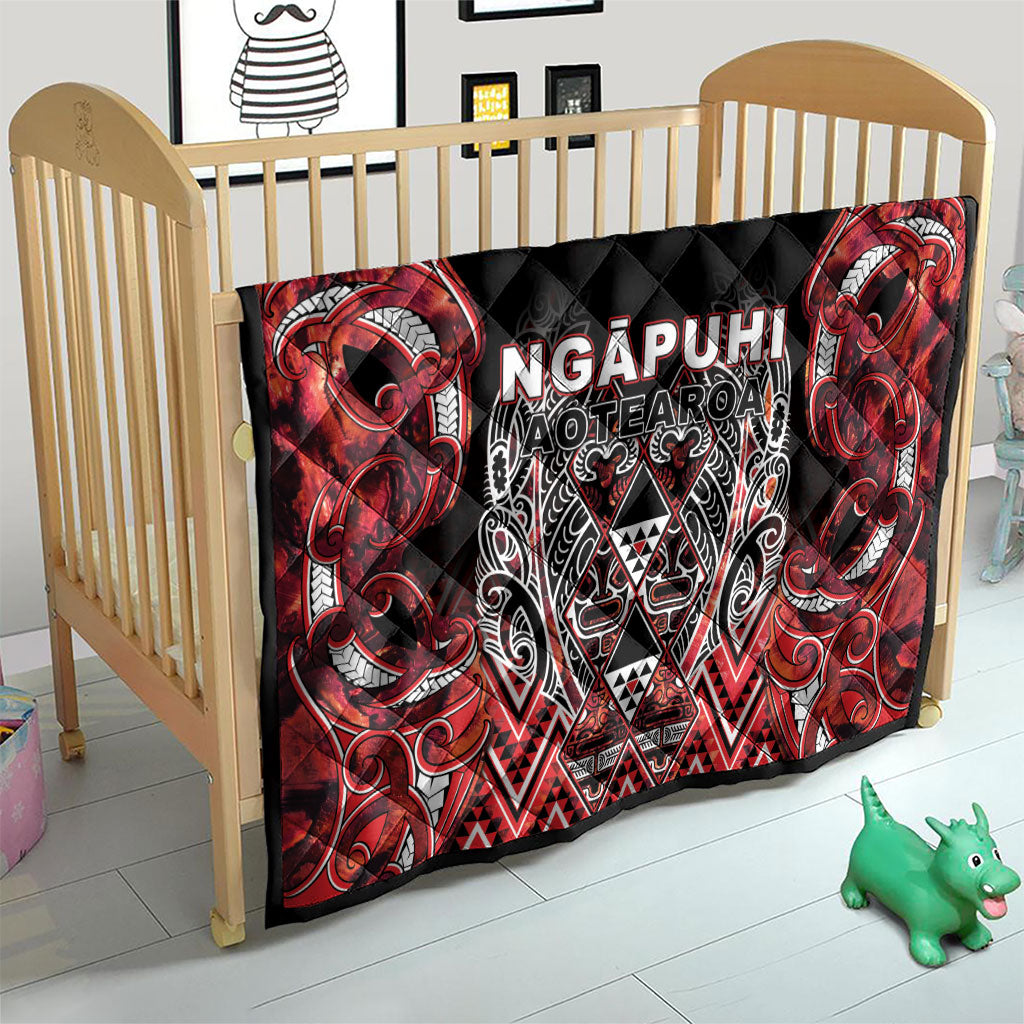 Aotearoa Ngapuhi Quilt Maori Red Tribal Paua Shell Pattern