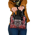 Aotearoa Ngapuhi Shoulder Handbag Maori Red Tribal Paua Shell Pattern