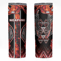 Aotearoa Ngapuhi Skinny Tumbler Maori Red Tribal Paua Shell Pattern