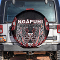 Aotearoa Ngapuhi Spare Tire Cover Maori Red Tribal Paua Shell Pattern