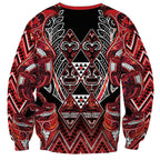 Aotearoa Ngapuhi Sweatshirt Maori Red Tribal Paua Shell Pattern