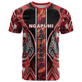 Aotearoa Ngapuhi T Shirt Maori Red Tribal Paua Shell Pattern