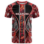 Aotearoa Ngapuhi T Shirt Maori Red Tribal Paua Shell Pattern