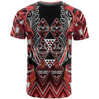 Aotearoa Ngapuhi T Shirt Maori Red Tribal Paua Shell Pattern