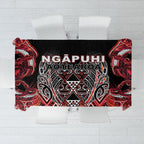 Aotearoa Ngapuhi Tablecloth Maori Red Tribal Paua Shell Pattern