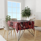 Aotearoa Ngapuhi Tablecloth Maori Red Tribal Paua Shell Pattern