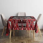 Aotearoa Ngapuhi Tablecloth Maori Red Tribal Paua Shell Pattern