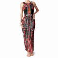 Aotearoa Ngapuhi Tank Maxi Dress Maori Red Tribal Paua Shell Pattern