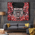 Aotearoa Ngapuhi Tapestry Maori Red Tribal Paua Shell Pattern