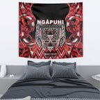 Aotearoa Ngapuhi Tapestry Maori Red Tribal Paua Shell Pattern