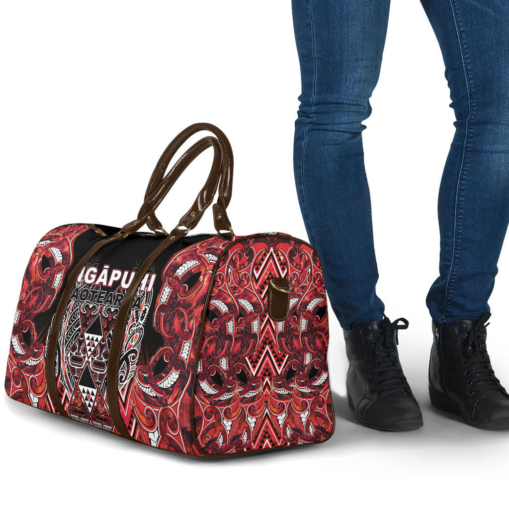 Aotearoa Ngapuhi Travel Bag Maori Red Tribal Paua Shell Pattern