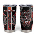 Aotearoa Ngapuhi Tumbler Cup Maori Red Tribal Paua Shell Pattern