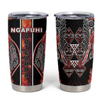 Aotearoa Ngapuhi Tumbler Cup Maori Red Tribal Paua Shell Pattern