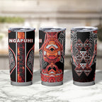 Aotearoa Ngapuhi Tumbler Cup Maori Red Tribal Paua Shell Pattern