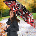 Aotearoa Ngapuhi Umbrella Maori Red Tribal Paua Shell Pattern