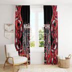 Aotearoa Ngapuhi Window Curtain Maori Red Tribal Paua Shell Pattern