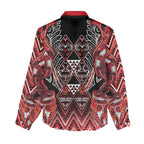 Aotearoa Ngapuhi Women Casual Shirt Maori Red Tribal Paua Shell Pattern