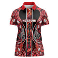 Aotearoa Ngapuhi Women Polo Shirt Maori Red Tribal Paua Shell Pattern