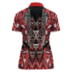 Aotearoa Ngapuhi Women Polo Shirt Maori Red Tribal Paua Shell Pattern