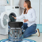 Aotearoa Ngati Porou Laundry Basket Maori Light Blue Tribal Paua Shell Pattern