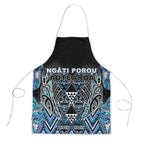 Aotearoa Ngati Porou Apron Maori Light Blue Tribal Paua Shell Pattern