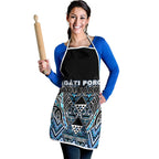Aotearoa Ngati Porou Apron Maori Light Blue Tribal Paua Shell Pattern