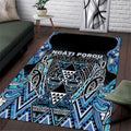 Aotearoa Ngati Porou Area Rug Maori Light Blue Tribal Paua Shell Pattern