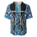 Aotearoa Ngati Porou Baseball Jersey Maori Light Blue Tribal Paua Shell Pattern