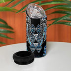 Aotearoa Ngati Porou 4 in 1 Can Cooler Tumbler Maori Light Blue Tribal Paua Shell Pattern
